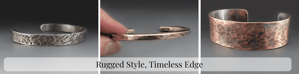 Men's Rustic Hammered Cuffs