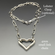 Paperclip Chain Necklace with Heart Charm Holder | Stainless Steel