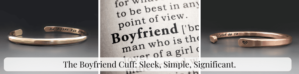 The Boyfriend Cuff / Engraved Custom Narrow Bracelets