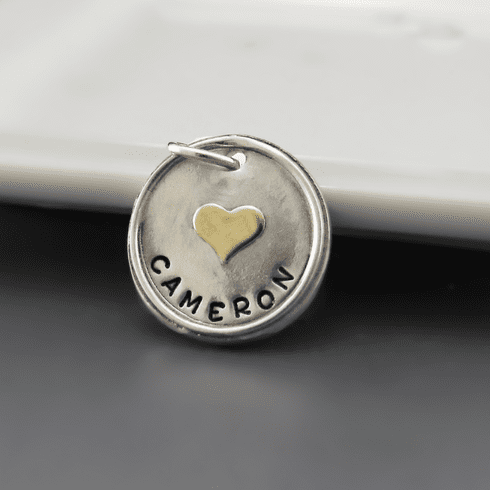 Personalized Silver & Gold Heart Charm