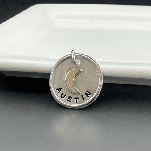 Personalized Silver & Gold Moon Charm