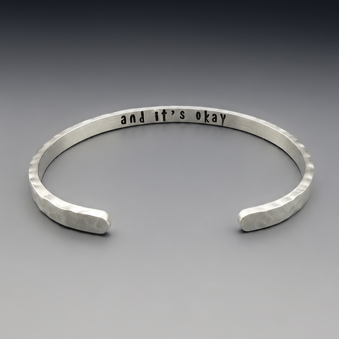 Personalized Thin Sterling Silver Cuff | 4mm