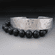 Personalzied Black Onyx and Silver Layering Bracelets