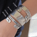 Personalzied Black Onyx and Silver Layering Bracelets