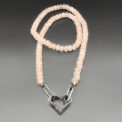 Pink Glass Beaded Charm Holder