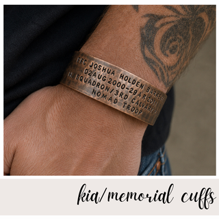 SHOP KIA Bands / Personalized Memorial Military Bracelets