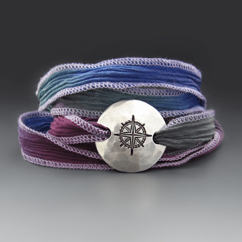 Silk Wrap Compass Bracelet