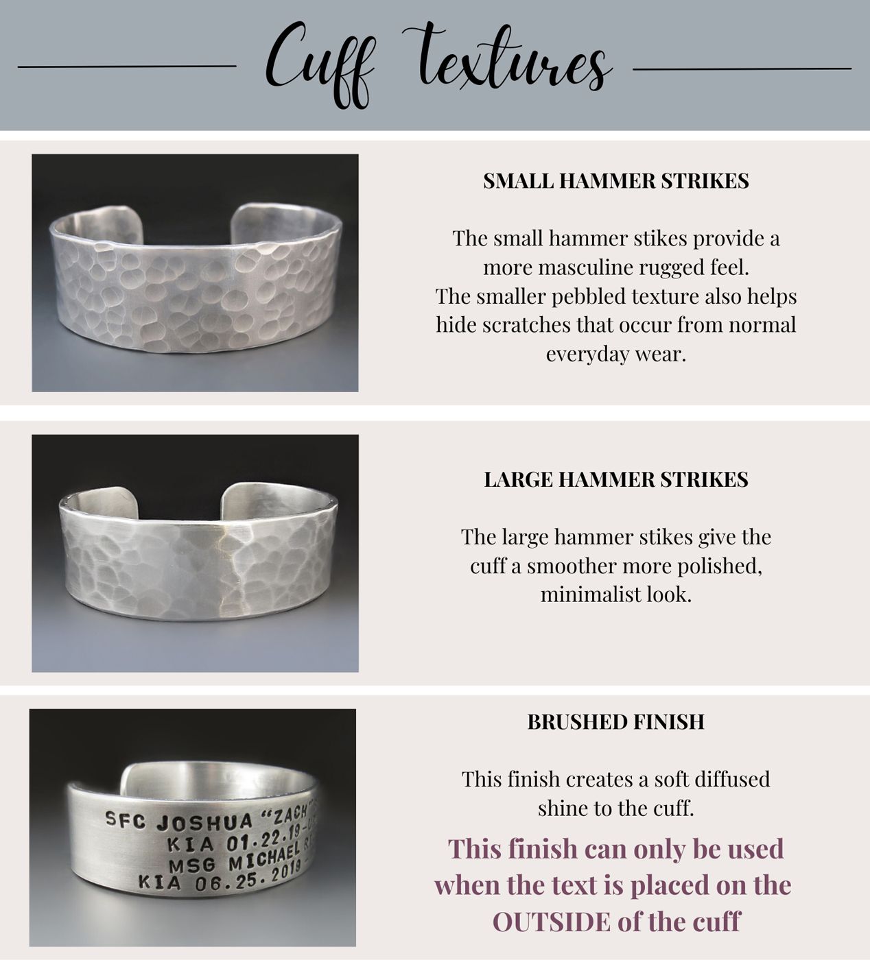 1 inch wide silver KIA bracelet