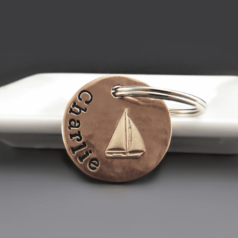 Small Sailboat Pet ID Dog Tag | 1 inch