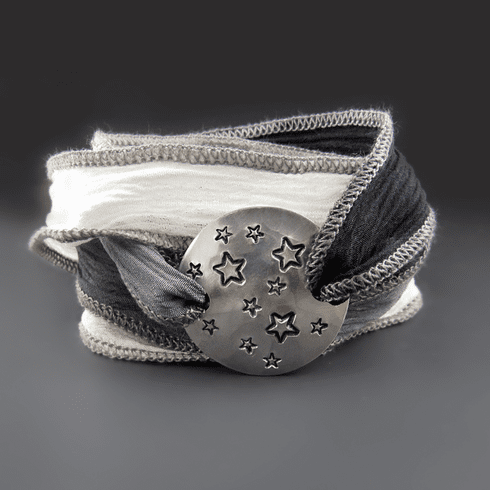 Starry Night Silk Wrap Bracelet