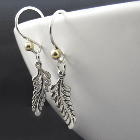 Sterling Silver Fern Leaf Earrings