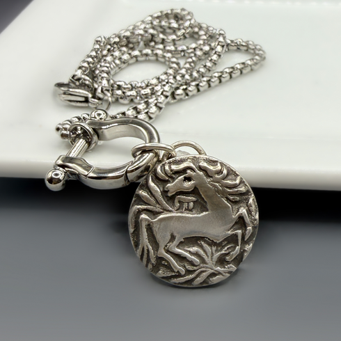 Sterling Silver Prancing Horse Necklace