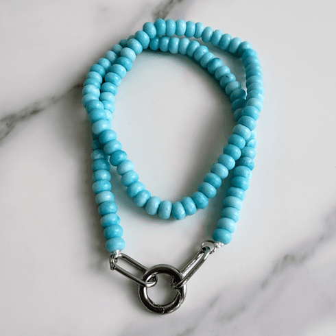 Turquoise Glass Beaded Charm Holder