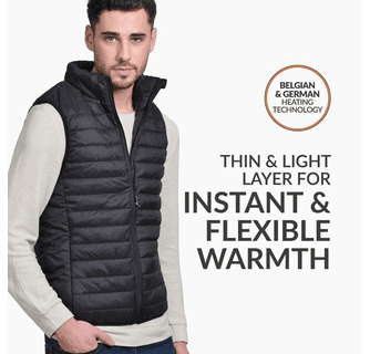 30seven Men's Heated Regular Fit Sleeveless Vest - 5 Volt