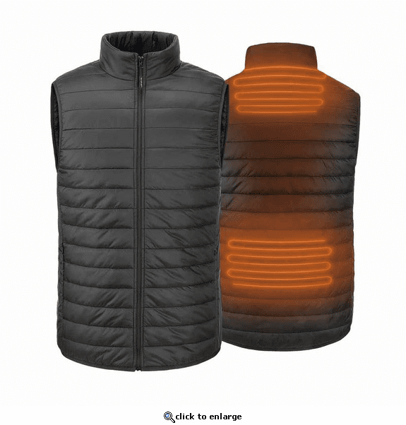 30seven Men's Heated Regular Fit Sleeveless Vest - 5 Volt