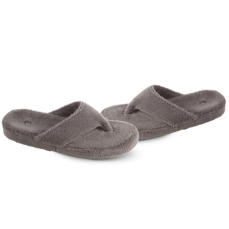 ACORN Women's Spa Thong Slippers Grey My Cooling Store