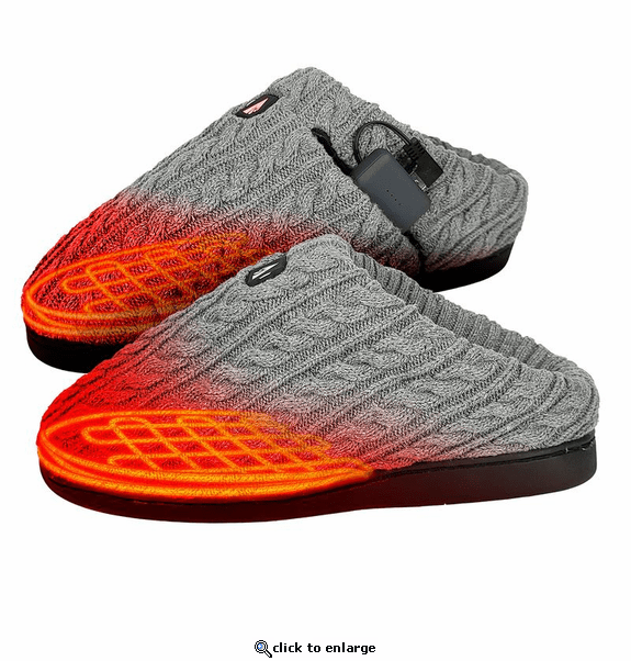 ActionHeat 5V Battery Heated Cable Knit Slippers