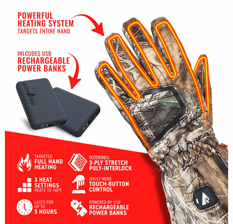 ActionHeat 5V Men's Battery Heated Hunting Featherweight Gloves