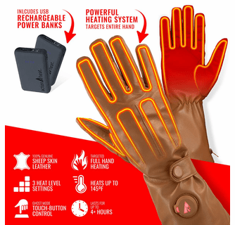 ActionHeat 5V Men's Battery Heated Leather Dress Glove