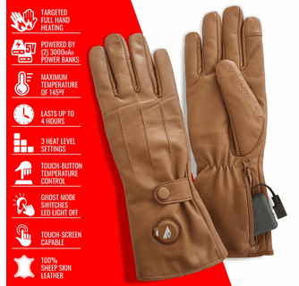 ActionHeat 5V Men's Battery Heated Leather Dress Glove