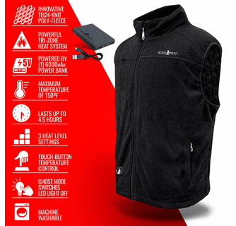 ActionHeat 5V Men's Performance Fleece Battery Heated Vest