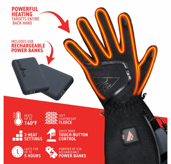 ActionHeat 5V Men's Slim Fit Fleece Heated Gloves