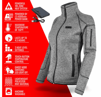 ActionHeat 5V Women's Battery Heated Sweater Jacket