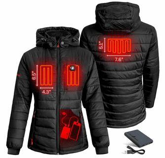 ActionHeat 5V Women's Insulated Puffer Battery Heated Jacket W/ Hood