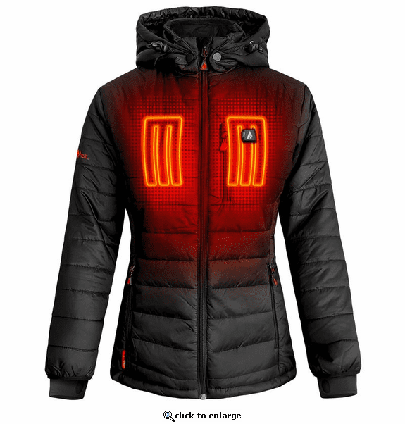 ActionHeat 5V Women's Insulated Puffer Battery Heated Jacket W/ Hood