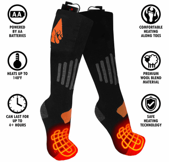 ActionHeat AA Wool Battery Heated Socks
