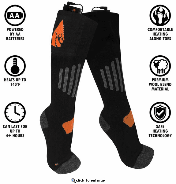 ActionHeat AA Wool Battery Heated Socks - Replacement Socks Only