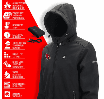 ActionHeat Arizona Cardinals 5V Men's Softshell Battery Heated Jacket