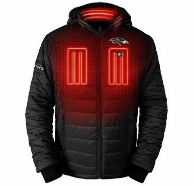 ActionHeat Baltimore Ravens 5V Men's Puffer Battery Heated Jacket