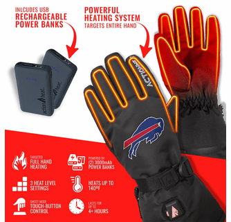 ActionHeat Buffalo Bills 5V Battery Heated Gloves