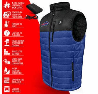 ActionHeat Buffalo Bills 5V Men's Colorblock Puffer Battery Heated Vest