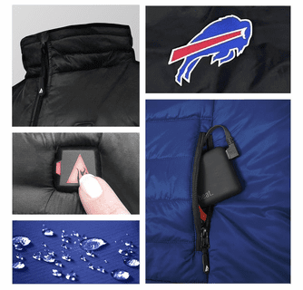 ActionHeat Buffalo Bills 5V Men's Colorblock Puffer Battery Heated Vest