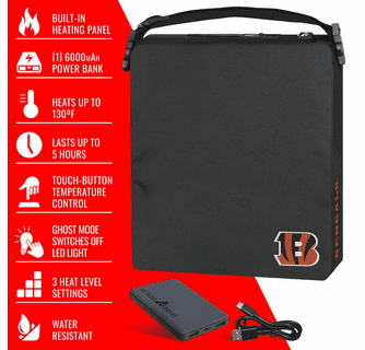 ActionHeat Cincinnati Bengals 5V Battery Heated Seat Cushion