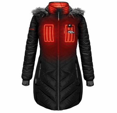 ActionHeat Denver Broncos 5V Women's Long Puffer Battery Heated Jacket