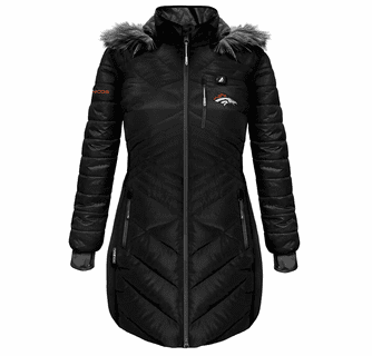 ActionHeat Denver Broncos 5V Women's Long Puffer Battery Heated Jacket