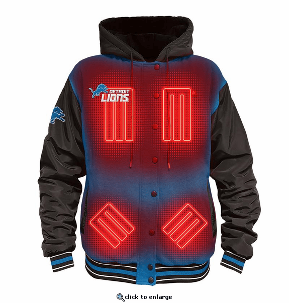 ActionHeat Detroit Lions 5V Battery Heated Varsity Jacket