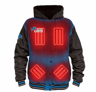 ActionHeat Detroit Lions 5V Battery Heated Varsity Jacket