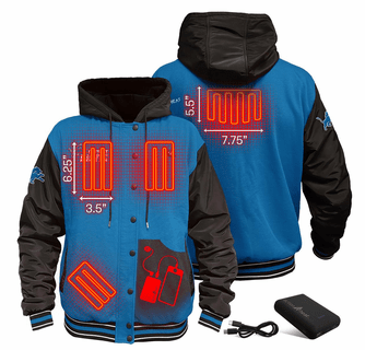ActionHeat Detroit Lions 5V Battery Heated Varsity Jacket