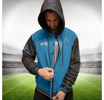 ActionHeat Detroit Lions 5V Battery Heated Varsity Jacket