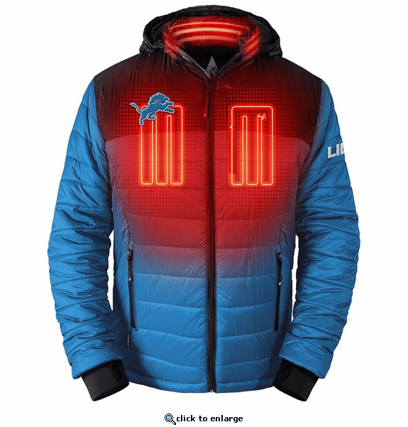 ActionHeat Detroit Lions 5V Men's Colorblock Puffer Battery Heated Jacket
