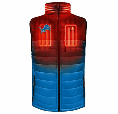 ActionHeat Detroit Lions 5V Men's Colorblock Puffer Battery Heated Vest