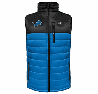 ActionHeat Detroit Lions 5V Men's Colorblock Puffer Battery Heated Vest