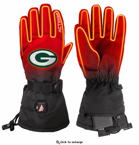 ActionHeat Green Bay Packers 5V Battery Heated Gloves