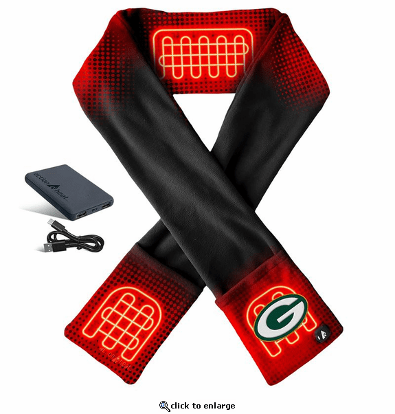 ActionHeat Green Bay Packers 5V Battery Heated Scarf