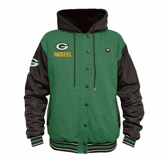ActionHeat Green Bay Packers 5V Battery Heated Varsity Jacket