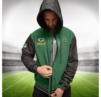 ActionHeat Green Bay Packers 5V Battery Heated Varsity Jacket